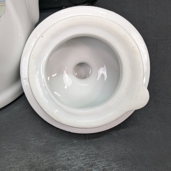 Vintage Dutchess Stoneware 6 Cup Coffee Server with Lid Floral Hibiscus Flower - Picture 6 of 10